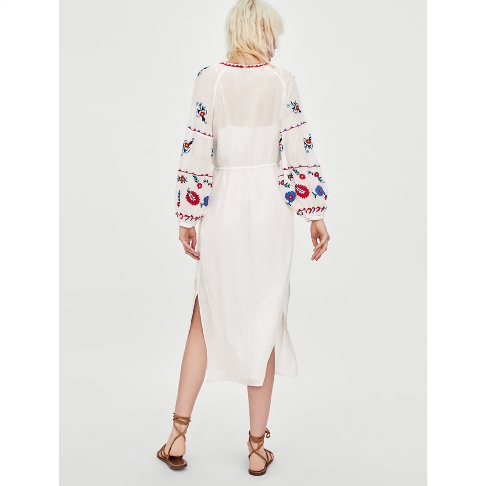 GORGEOUS ZARA NWT Embroidered Bohemian Tunic Dress - Picture 4 of 5